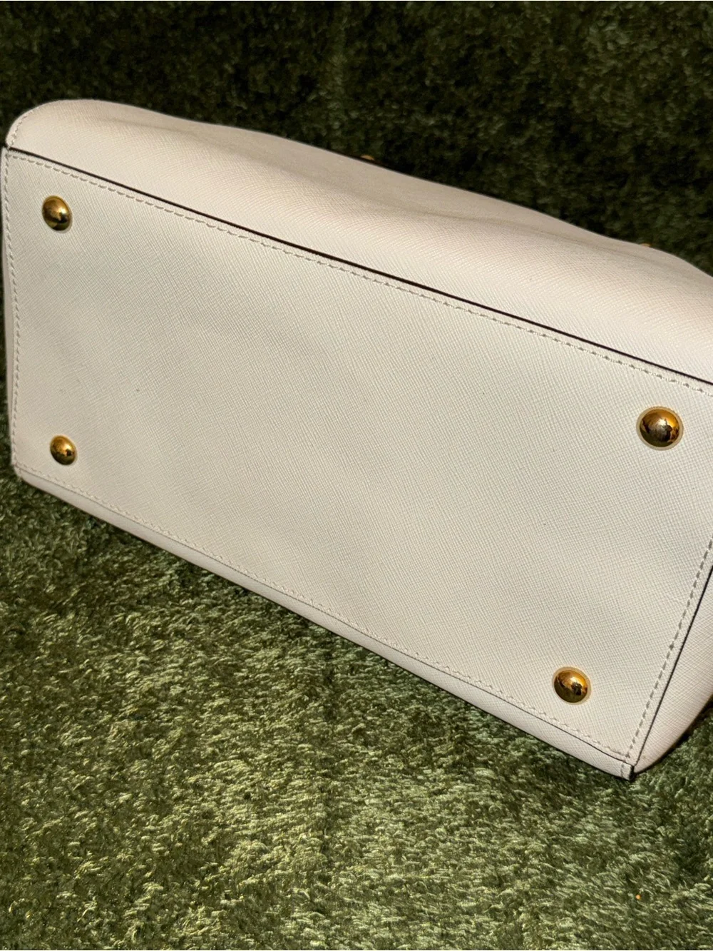 Michael Kors White Saffiano Leather Satchel Bag